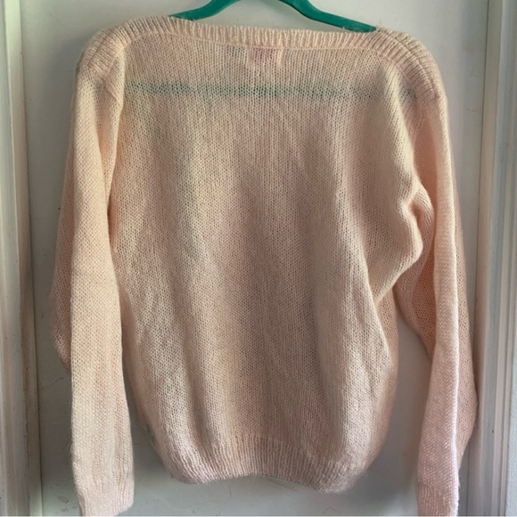 Vintage size small pastel fuzzy boatneck sweater - Picture 8 of 8